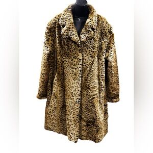 Leopard Print Faux Fur Coat